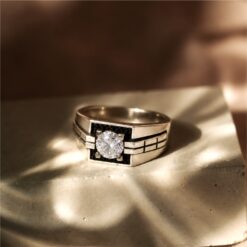 Alternative view of Classic CZ Stone 925 Silver Ring