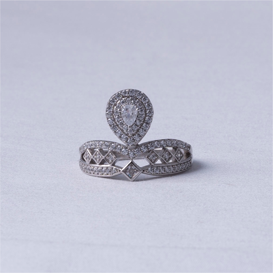 Princess Halo 925 Silver Ring