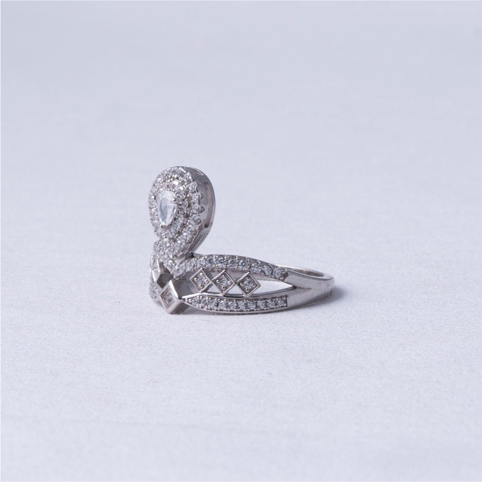 Princess Halo 925 Silver Ring - Image 3
