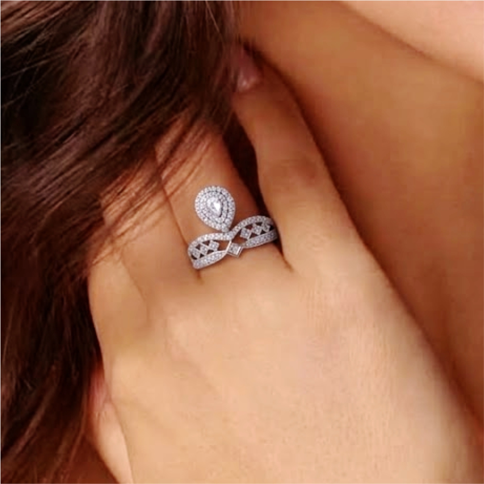 Princess Halo 925 Silver Ring - Image 2