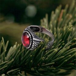 Alternative view of Red Turkish Stone 925 Silver Ring
