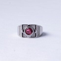 Ruby Red Stone CZ 925 Silver Ring