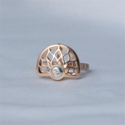 Rose Gold Filigree CZ 925 Silver Ring