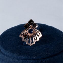 Rose Gold Blue Stone Designer 925 Silver Ring