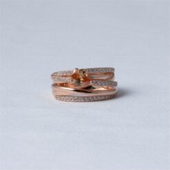 Rose Gold Pear Stone Wrap 925 Silver Ring