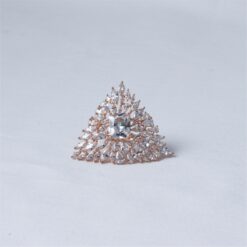 Rose Gold Floral CZ 925 Silver Ring