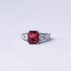Ruby Red Stone 925 Silver Designer Ring