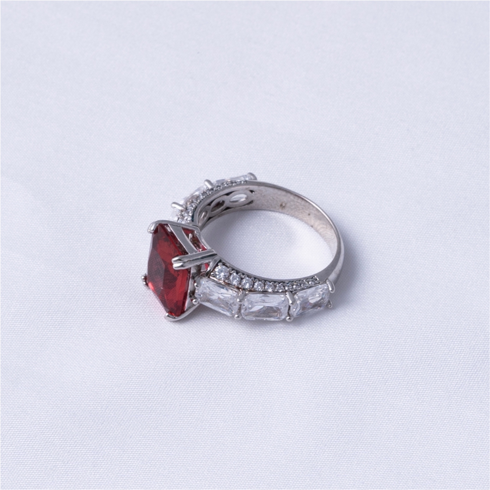 Ruby Red Stone 925 Silver Designer Ring - Image 3