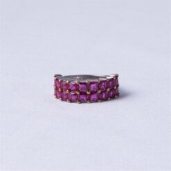 Pink Princess Stone 925 Silver Band Ring