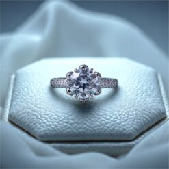 Alternative view of Round Solitaire CZ 925 Silver Ring