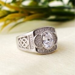 Alternative view of Single Stone CZ Men's 925 Silver Ring