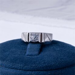 Single Stone Men's 925 Silver Ring
