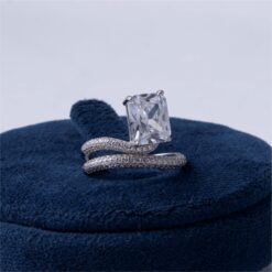 Radiant Solitaire CZ Wrap 925 Silver Ring