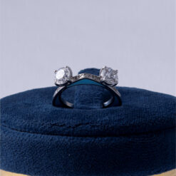 Twin Solitaire CZ 925 Silver Ring