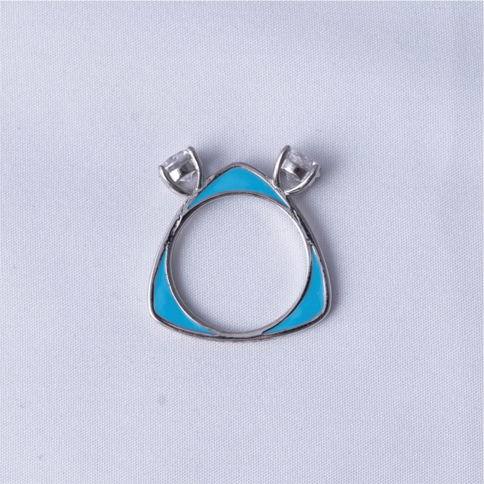 Twin Solitaire CZ 925 Silver Ring - Image 4