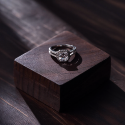 Alternative view of Asscher Cut Halo CZ 925 Silver Ring