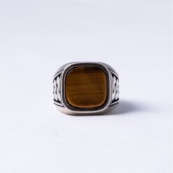 Tiger Eye Stone 925 Silver Men's Ring