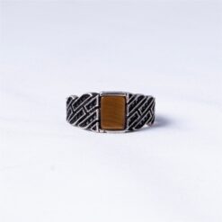 Tiger Eye Turkish 925 Silver Men's Ring