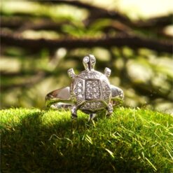 Alternative view of Tortoise CZ 925 Silver Ring