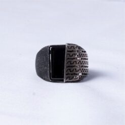 Turkish Black Stone 925 Silver Men's Ring