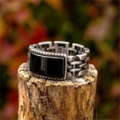 Alternative view of Turkish Black Stone 925 Silver Ring