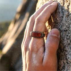Alternative view of Turkish Brown Stone 925 Silver Men's Ring