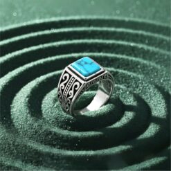 Alternative view of Turquoise Turkish 925 Silver Men's Ring