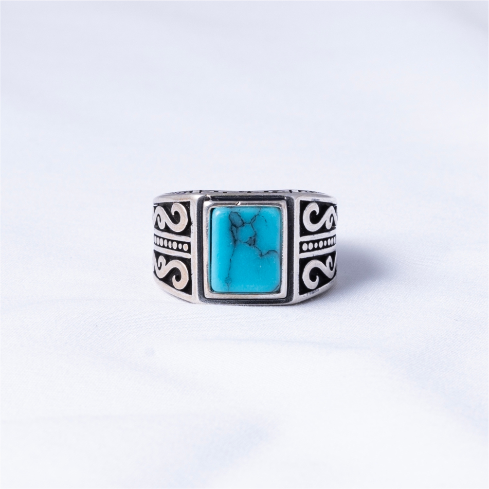 Turquoise Turkish 925 Silver Men's Ring
