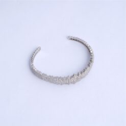 925 Silver Baguette CZ Open Cuff Bracelet - Image 3