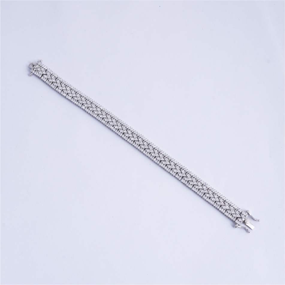 925 Silver Baguette CZ Tennis Bracelet for Women - Image 2