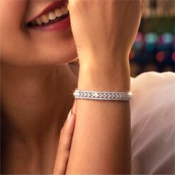 925 Silver Baguette CZ Tennis Bracelet for Women - Image 3