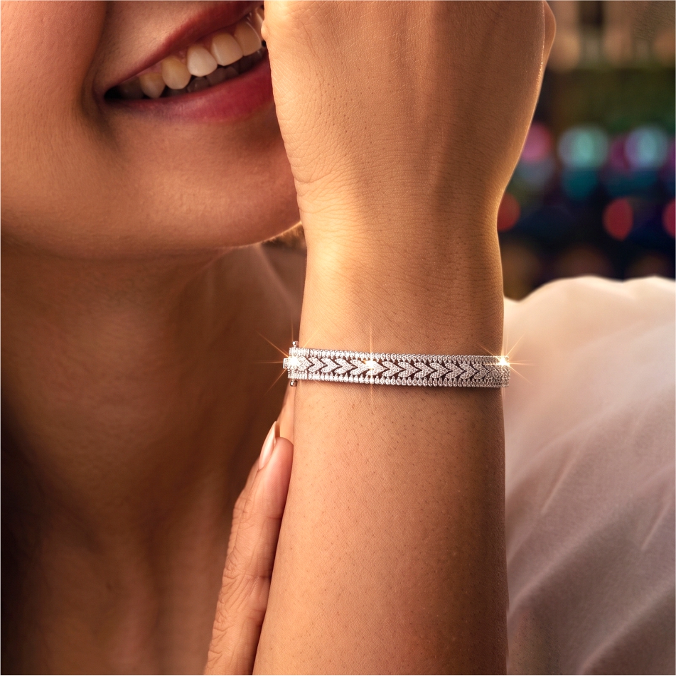 925 Silver Baguette CZ Tennis Bracelet for Women - Image 3