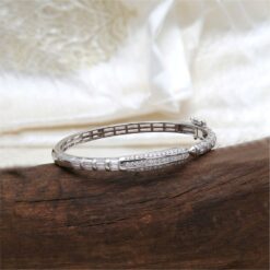 Alternative view of 925 Silver Baguette Link Bracelet for Women