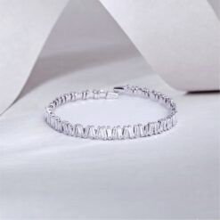 Alternative view of 925 Silver Baguette Zigzag Bracelet