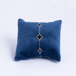 925-Silver-Black-Clover-Bracelet-for-Women