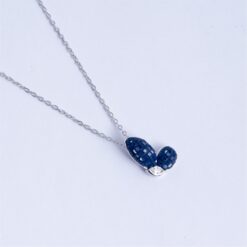 925 Silver Blue Crystal Bunny Pendant Necklace - Image 3