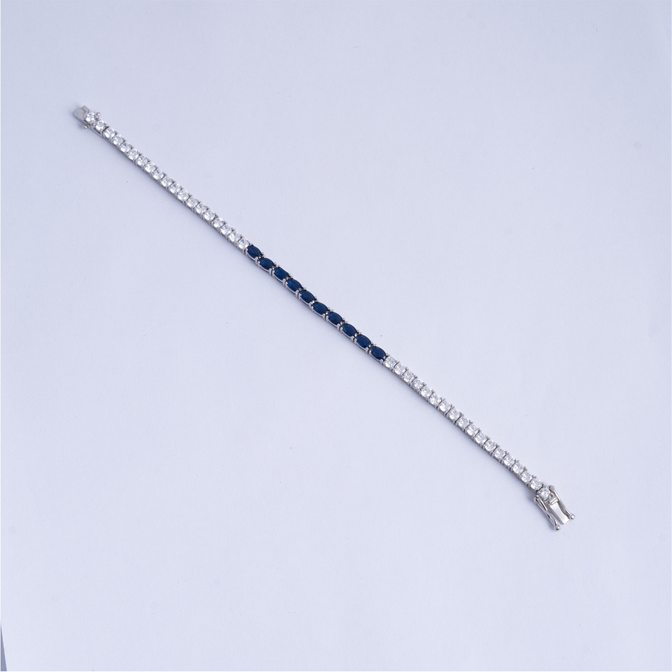925 Silver Blue Sapphire Bracelet for Women - Image 3