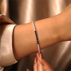 Alternative view of 925 Silver Blue Sapphire Bracelet for Women