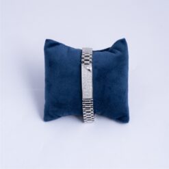 925-Silver-CZ-Rectangle-Panel-Link-Bracelet-for-Men