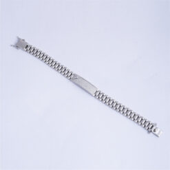 925 Silver CZ Rectangle Panel Link Bracelet for Men - Image 3