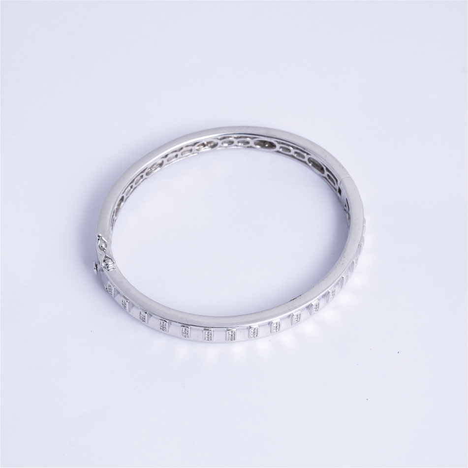 925 Silver Crystal Link Bracelet for Men - Image 4