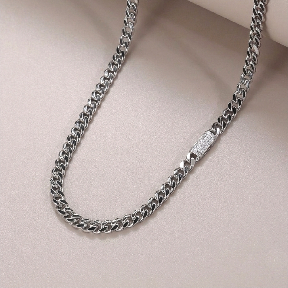 925 Silver Cuban Link Chain Necklace for Men - Image 2