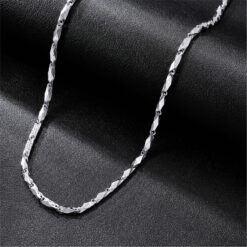 Alternative view of 925 Silver Diamond Cut Link Chain Necklace for Men
