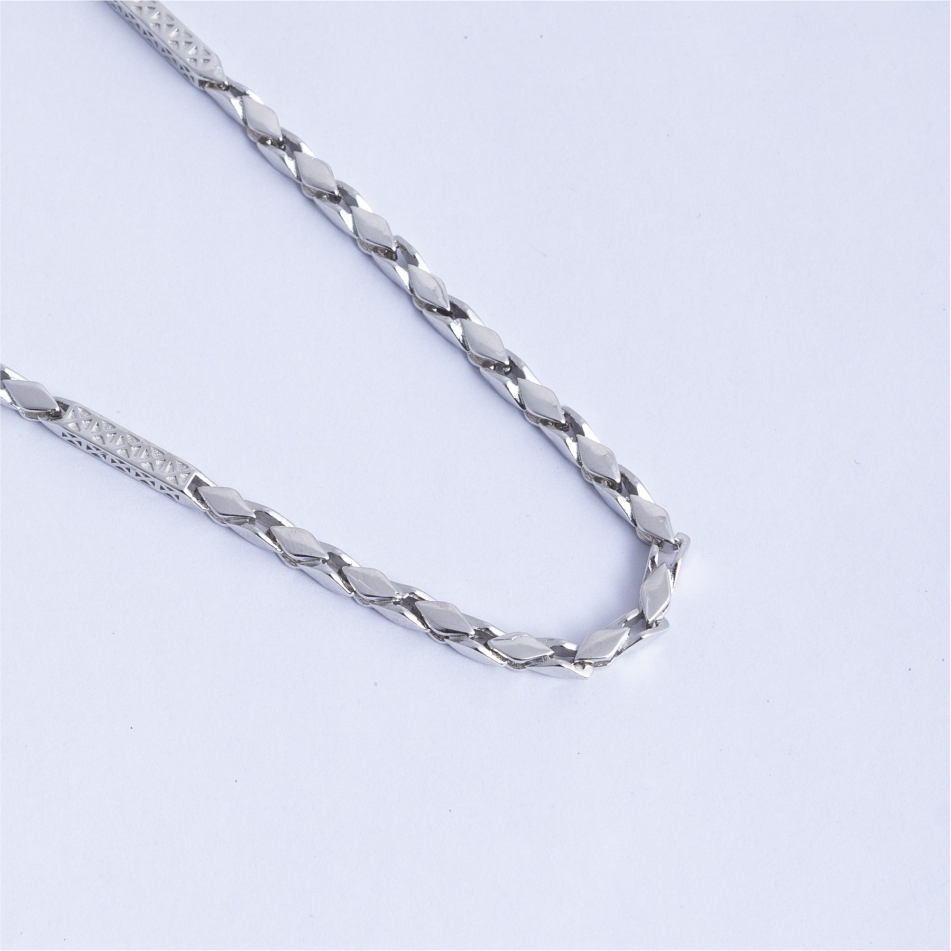 925 Silver Diamond Cut Link Chain Necklace for Men - Image 3