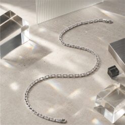 Alternative view of 925 Silver Elongated Paperclip Link Chain Necklace for Men