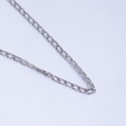 925 Silver Elongated Paperclip Link Chain Necklace for Men - Image 3