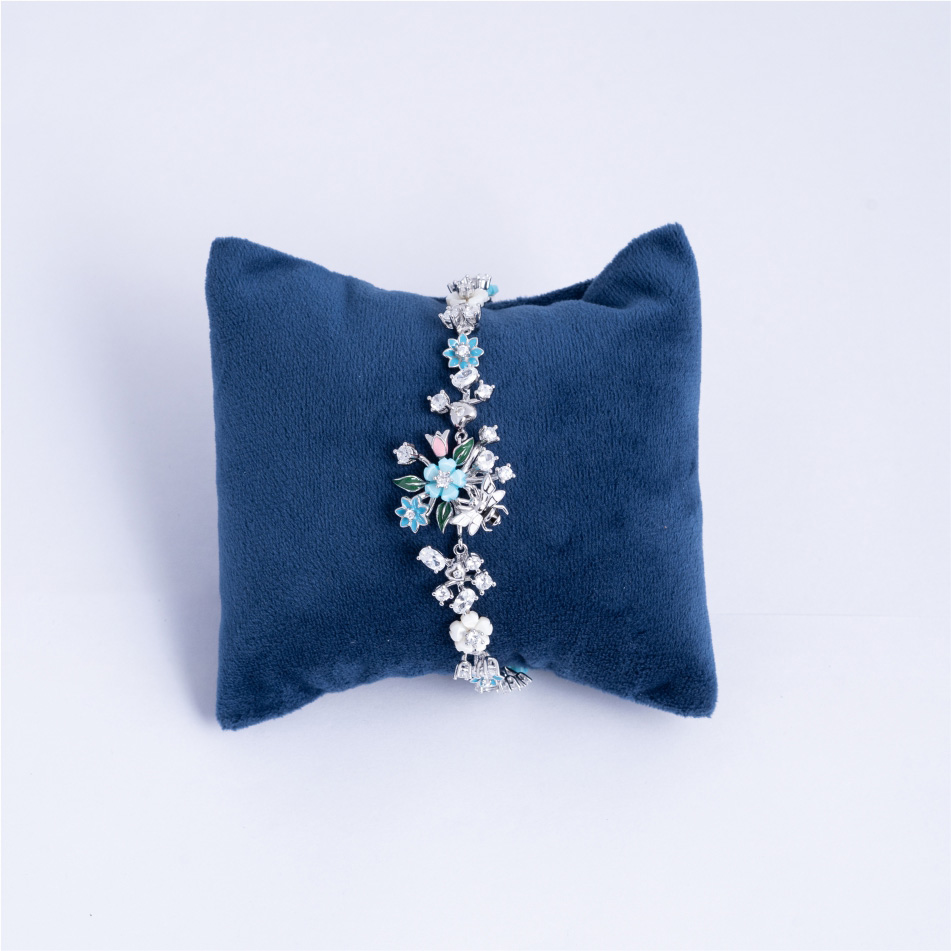 925-Silver-Enamel-Floral-Charm-Bracelet-for-Women