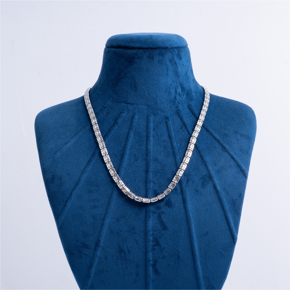 925-Silver-Engraved-Panel-Link-Chain-Necklace-for-Men