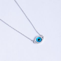 925 Silver Evil Eye CZ Pendant Necklace - Image 3