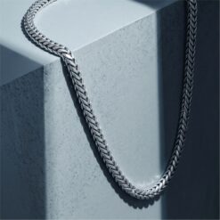 Alternative view of 925 Silver Flat Byzantine Chain Necklace for Men